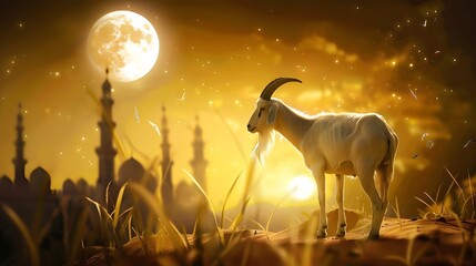 Islamic background of the Goat Qurban Eid al Adha Mubarak holiday