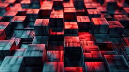 Poster - Abstract 3D background with intricate cube patterns, offering a clear area for text in the upper third of the image.