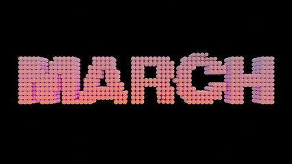 Poster - MARCH - 3D Pastel Gradient Isolated Loop  Video