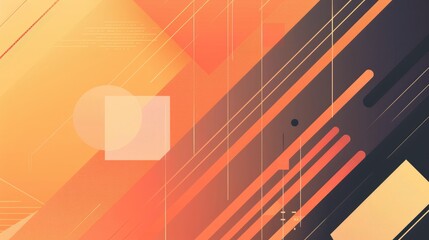 Poster - Sleek gradient background with geometric lines and shapes, leaving room for text in the lower third of the image
