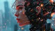 © Khoirul - Illustration of a woman's head tie sideways modern cyborg robot artificial intelligence technology.