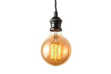 Wall Mural - Vintage Edison Bulb Pendant Light Isolated On Transparent Background