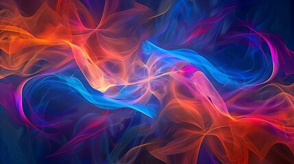 Wall Mural - Digital abstract Futuristic 3d Desktop Background wallpaper 8k glowing design