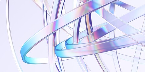 Sticker - Abstract background with rounded lines, 3d render