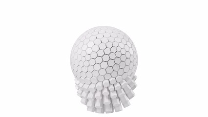 Poster - White abstract sphere with alpha channel , 3d rendering.
