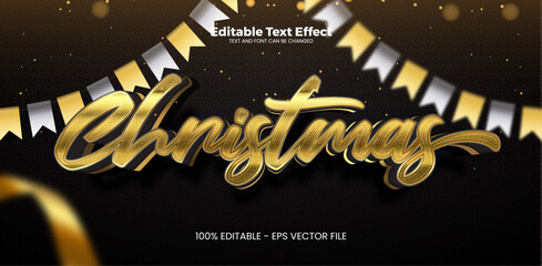 Canvas Print - Christmas editable text effect in modern trend style