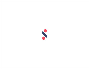 Poster - S red dots alphabet letter in white for logo icon design. Suitable for a company or business