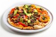 © Mayatnikstudio - Deliciously Baked Chicken Fajita Naan Pizza with Melted Cheddar Cheese