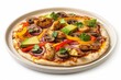 © Mayatnikstudio - Deliciously Baked Chicken Fajita Naan Pizza with Melted Cheddar Cheese