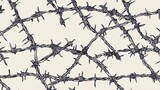 Seamless pattern of hand-drawn barbed wire in various twists and turns, emphasizing a gritty and industrial theme