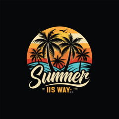 Wall Mural - summer t shirt design and vector 