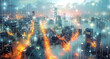 © visoot - Communication and internet network connect in smart city, detailed texture. Generative AI.