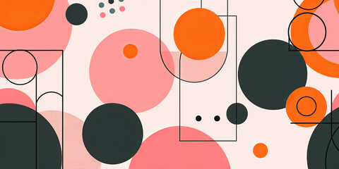 Aufkleber - Circles and dots on a pastel background. Vector illustration.