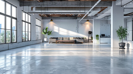Poster - Modern bright interiors 3D rendering illustration mockup computer generated image