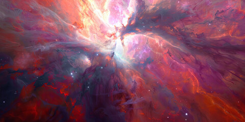 Wall Mural - nebula and galaxies in outer space, computer generated abstract background