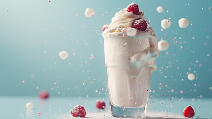 Wall Mural - a promotional poster of assortment of vanilla milkshake description: a collection of vanilla milksha