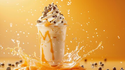 Wall Mural - a promotional poster of assortment of vanilla milkshake description: a collection of vanilla milksha