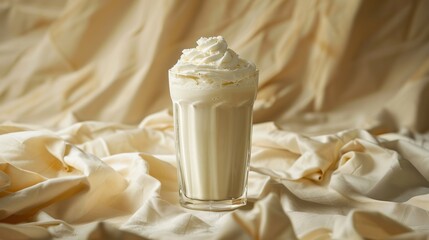 Wall Mural - a promotional poster of assortment of vanilla milkshake description: a collection of vanilla milksha