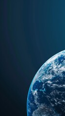 Poster - View of Earth from space showing the continents and oceans against a deep blue backdrop. 