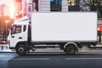 Wall Mural - Cargo truck  vehicle street car.