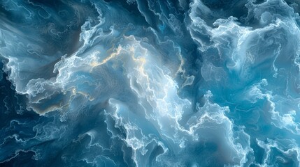 The image is a beautiful blue and white swirl of water