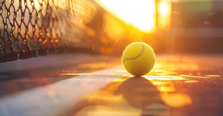 Sticker - Tennis ball at sunset.