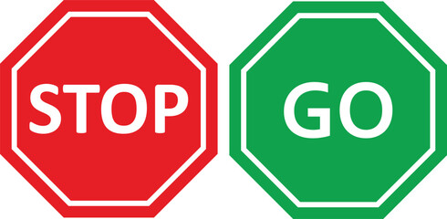 Wall Mural - stop sign go sign illustration vector