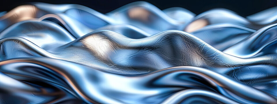 3d rendering, abstract wavy background, metallic material, computer generated images