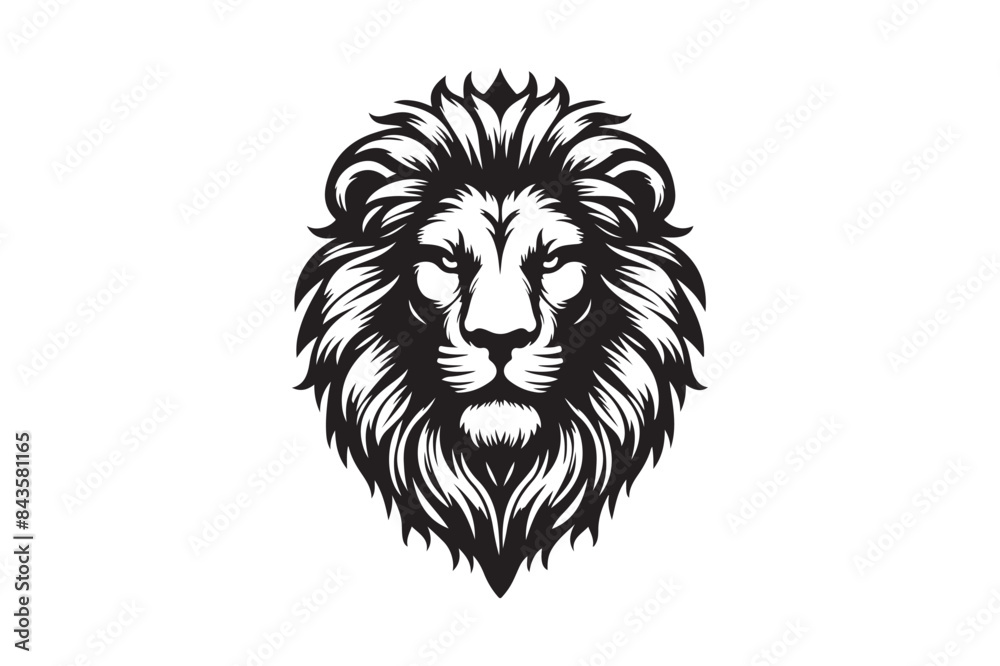 Lion head silhouette vector art illustration Stock Vector | Adobe Stock