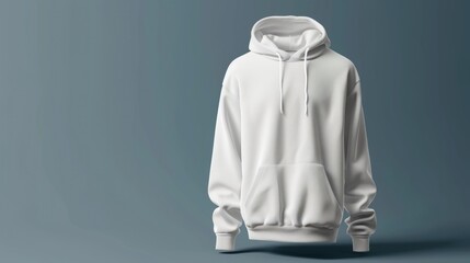 Wall Mural - White sweater template. Sweatshirt long sleeve with clipping path, hoodie for design mockup for print
