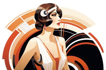 Wall Mural - Art-Deco Illustrations of woman art adult photography.