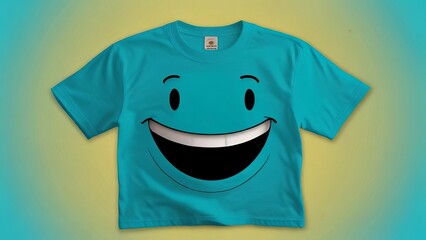 teal shirt template with emoji design