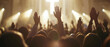 © Ai Studio - People raise their hands in unison during a worship service, surrounded by an ethereal glow of light, capturing a moment of spiritual unity and devotion.