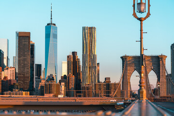 Wall Mural - Brooklyn Bridge and skyline at sunrise, New York City 