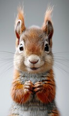 Poster - A cute squirrel with a heart on its paw is posing for a picture