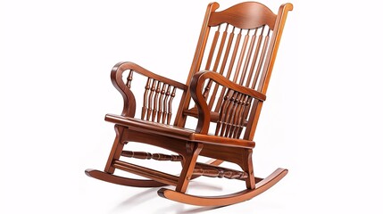 Wall Mural - Elegant wooden rocking chair with a classic design, perfect for a cozy corner or a relaxing reading nook.