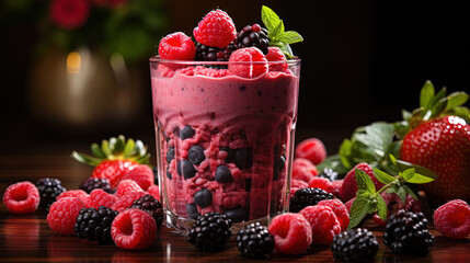 Wall Mural - Refreshing berry fruit smoothie