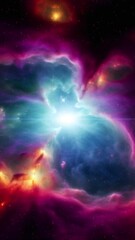 Wall Mural - Cosmos and galaxy. Vertical video.