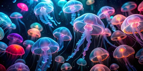 Jellyfish in a ocean, background