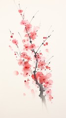 Wall Mural - Blossom flower cherry plant.