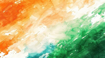 abstract watercolor india flag background for independence day