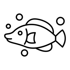 Poster - Fish icon. outline icon