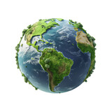 3d rendered planet Earth sphere globe isolated on a transparent background save Planet green Earth concept