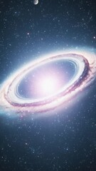 Wall Mural - Bright galaxy in space. Vertical video with space background.