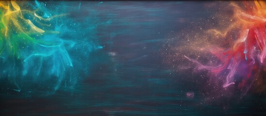 Poster - School board with colour chalk. copy space available