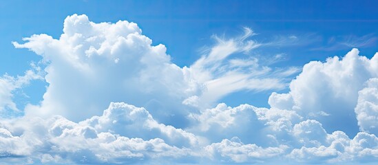 Wall Mural - The alternating blue sky and white clouds can serve as the background image. copy space available