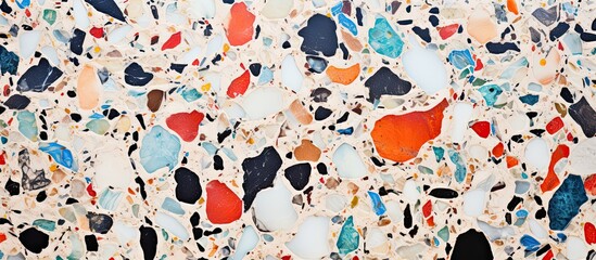 Poster - A polished stone texture and background resembling terrazzo can be seen in the copy space image