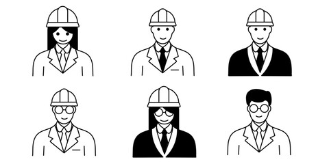 Wall Mural - Business People person icon management and socializing persons silhouette icons vector set