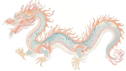 Wall Mural - Chinese dragon animal art creativity.