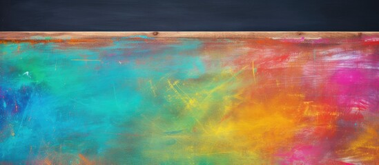 Poster - School board with colour chalk. copy space available